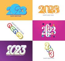 Big Collection of 2023 Happy New Year symbols Cover of business diary for 2023 with wishes vector