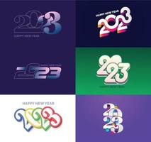 Big Set of 2023 Happy New Year logo text design 2023 number design template vector