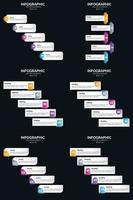 Vector 6 Infographics Pack Presentation slide template 5 Steps cycle diagrams and timelines