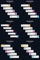 Vector 6 Infographics Pack Presentation slide template 5 Steps cycle diagrams and timelines