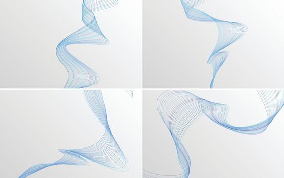 Collection of geometric minimal lines pattern set vector