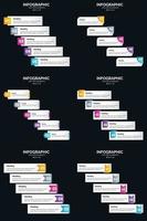 Vector 6 Infographics Pack Presentation slide template 5 Steps cycle diagrams and timelines