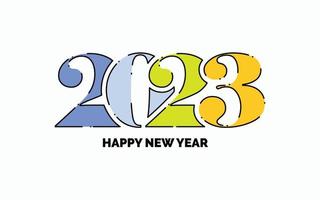 new year 2023 Flat color Dotted Omission logo design vector