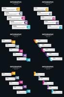 Vector 6 Infographics Pack Presentation slide template 5 Steps cycle diagrams and timelines