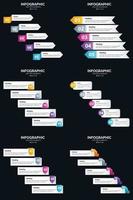 Vector 6 Infographics Pack Presentation slide template 5 Steps cycle diagrams and timelines