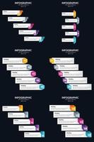 plantilla de diapositiva de presentación del paquete de infografías vectoriales 6 diagramas de ciclo de 5 pasos y líneas de tiempo vector