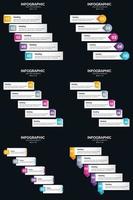 Vector 6 Infographics Pack Presentation slide template 5 Steps cycle diagrams and timelines