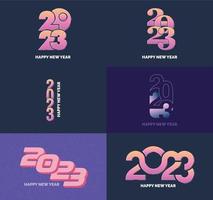 Big Set of 2023 Happy New Year logo text design 2023 number design template vector