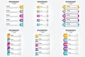 ilustración vectorial infografía conjunto de diseño plano para folleto publicitario y revista vector