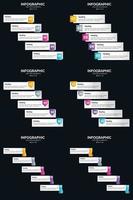 Vector 6 Infographics Pack Presentation slide template 5 Steps cycle diagrams and timelines