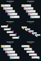 plantilla de diapositiva de presentación del paquete de infografías vectoriales 6 diagramas de ciclo de 5 pasos y líneas de tiempo vector