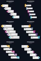 plantilla de diapositiva de presentación del paquete de infografías vectoriales 6 diagramas de ciclo de 5 pasos y líneas de tiempo vector