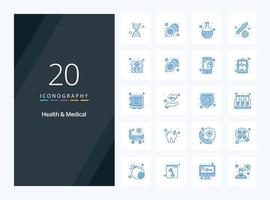 20 Health And Medical Blue Color icon for presentation vector