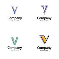 letra v diseño de paquete de logotipos grandes diseño de logotipos modernos y creativos para su negocio vector