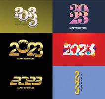 Big Set of 2023 Happy New Year logo text design 2023 number design template vector