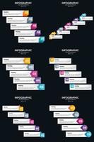 Vector 6 Infographics Pack Presentation slide template 5 Steps cycle diagrams and timelines