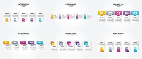 ilustración vectorial infografía conjunto de diseño plano para folleto publicitario y revista vector