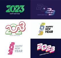 gran conjunto de 2023 feliz año nuevo diseño de texto de logotipo plantilla de diseño de número 2023 vector