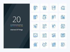 20 Internet Of Things Blue Color icon for presentation vector