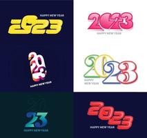 Big Set of 2023 Happy New Year logo text design 2023 number design template vector