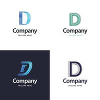 diseño de paquete de logotipo grande con letra d diseño de logotipos modernos y creativos para su negocio vector