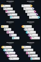 Vector 6 Infographics Pack Presentation slide template 5 Steps cycle diagrams and timelines