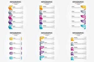 ilustración vectorial infografía conjunto de diseño plano para folleto publicitario y revista vector