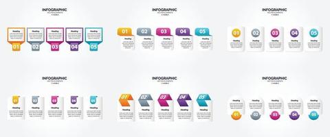 ilustración vectorial infografía conjunto de diseño plano para folleto publicitario y revista vector