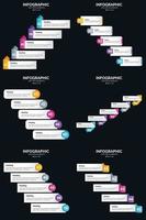 Vector 6 Infographics Pack Presentation slide template 5 Steps cycle diagrams and timelines