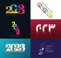 Big Set of 2023 Happy New Year logo text design 2023 number design template vector