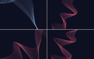 Collection of geometric minimal lines pattern set vector