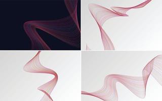 Collection of geometric minimal lines pattern set vector