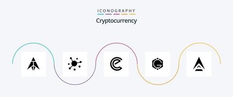 paquete de iconos de glifo de criptomoneda 5 que incluye moneda. cripto moneda criptográfica. moneda vector