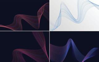 Collection of geometric minimal lines pattern set vector