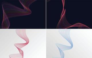 Collection of geometric minimal lines pattern set vector