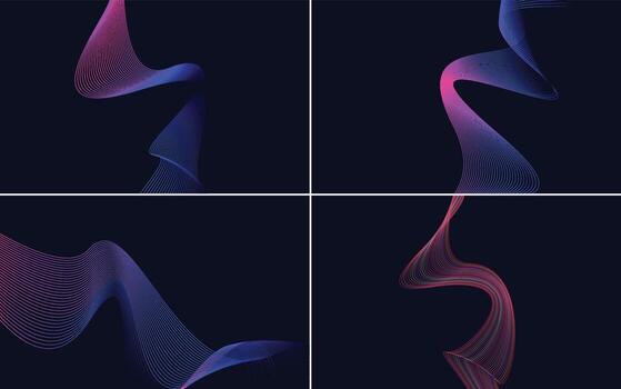 paquete de fondo de presentación abstracta de curva de onda moderna vector