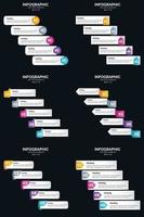 Vector 6 Infographics Pack Presentation slide template 5 Steps cycle diagrams and timelines