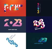 Big Set of 2023 Happy New Year logo text design 2023 number design template vector