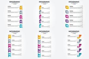 ilustración vectorial infografía conjunto de diseño plano para folleto publicitario y revista vector