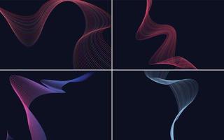 Collection of geometric minimal lines pattern set vector