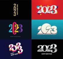Big Set of 2023 Happy New Year logo text design 2023 number design template vector