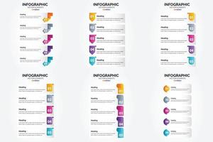 ilustración vectorial infografía conjunto de diseño plano para folleto publicitario y revista vector