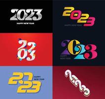 Big Set of 2023 Happy New Year logo text design 2023 number design template vector