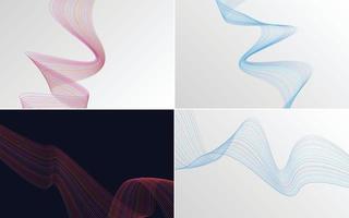 Collection of geometric minimal lines pattern set vector