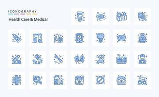 25 Health Care And Medical Blue icon pack vector