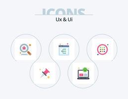 ux y ui flat icon pack 5 diseño de iconos. menú. sitio web. escanear. web. diagrama de flujo vector