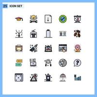 25 Creative Icons Modern Signs and Symbols of sales chart document tick ok Editable Vector Design Elements