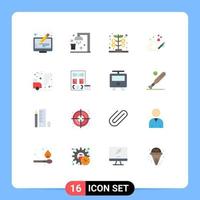 Universal Icon Symbols Group of 16 Modern Flat Colors of environment wedding fund heart pen Editable Pack of Creative Vector Design Elements