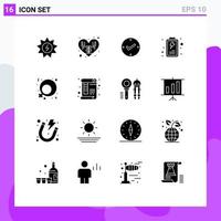 16 Universal Solid Glyphs Set for Web and Mobile Applications document gender tick feminism interface Editable Vector Design Elements