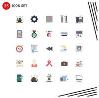 User Interface Pack of 25 Basic Flat Colors of self tapping screw mobile construction weighing Editable Vector Design Elements